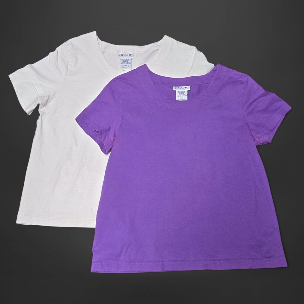 Blair Purple & White Classic Tee TShirt Two Pack